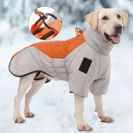 Dog Apparel Winter Large Clothes Waterproof Big Jacket Vest With High Collar Warm Pet Coat Clothing For French Bulldog Greyhound 231027