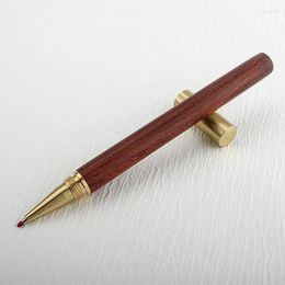 Vintage Wood Ballpoint Pen Top Brass Roller School Business Gifts Cap Ball Pens Retro Stationery Supplies
