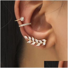 Bohemian No Piercing Crystal Rhinestone Ear Cuff Wrap Stud Clip Earrings For Women Girl Trendy Jewelry Bijoux Drop Delivery Dhgarden Ot1Op