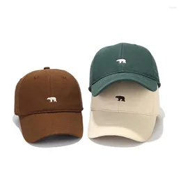 Ball Caps Men's Big Head Baseball Cap Korean Polar Bear Embroidery Women Sun Visor Unisex Casual Cotton Soft Top Snapback Hip Hop Hats