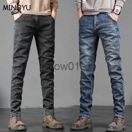 Men's Pants Autumn Winter Men's Classic Fashion Grey Jeans Casual Slim Skinny Vintage Blue Streetwear Biker Party Long Trousers Male 27-36 J231028