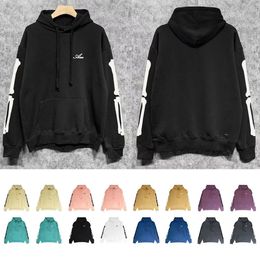 Designer hand-bone letter print multi-color long-sleeved hoodie street loose pure cotton hoodie for men and women