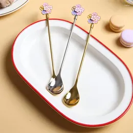 Spoons Small Round Dessert Spoon Mixing Seasoning Mug Kitchen Tableware Teaspoons Stainless Steel Coffee