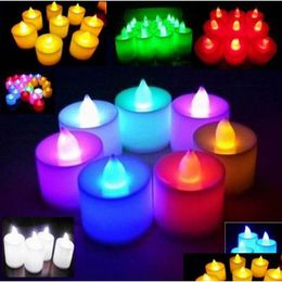 Arts And Crafts 3.5X4.5 Cm Led Tealight Tea Candles Flameless Light Battery Operated Wedding Birthday Party Christmas Decoration 50L Dhomi