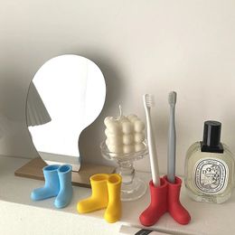 Toothbrush Holders Holder Cartoon Silicone Rain Boots Stand Pen Organiser Tools Storage Rack Bathroom Accessories 231027