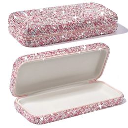 Sunglasses Cases Bling Crystals Decorative Sunglasses Holder Hard Case Eyes Glasses Storage Organiser Box for Gift Women 231027