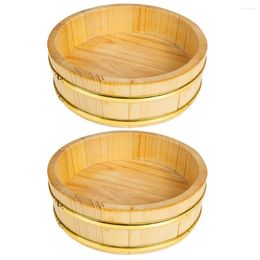 Dinnerware Sets Sushi Bucket Rice Bowl Sashimi Serving Plate Kitchen Gadget Board Mixing Bowls Wood Salad