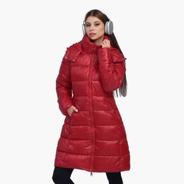 Women's Down Parkas SANTELON Women Winter Long Thick Warm Puffer Jacket Coat With Adjustable Hood Female Fashion Windproof Parka Solid Outerwear 231027