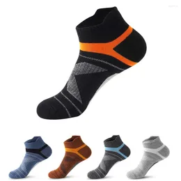 Men's Socks 5 Pairs Short Summer Thin Low Cut Tube Sweat Absorbing Anti Slip Odour Resistant Running Cotton Sports