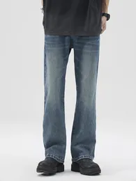 Men's Jeans Y2k Four Seasons Korean Streetwear Vintage Fashion Casual Loose Boot Cut Trousers Man Denim Pants