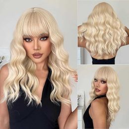 Synthetic Wigs New wig for women with neat bangs short curls wavy hair multiple Colours available wig