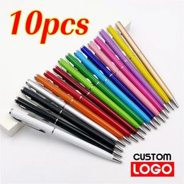 Ballpoint Pens 10 Pcs Metal 2in1 Stylus Pen Custom Wholesale el Advertising Gift Office Supplies Text Engraving 231027