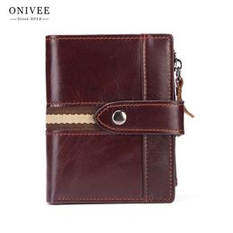 ONIVEE New Slim Genuine Leather Mens Wallet Man Cowhide Cover Coin Purse Small Male Credit&id Multifunctional Walets263J