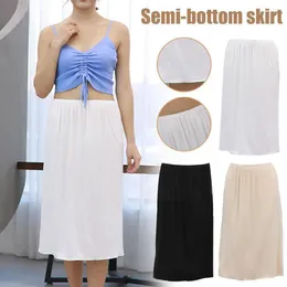 Women's Sleepwear Summer Intimates Casual Mini Lined Skirts Elastic Petticoat Basic Underskirt Half Slips Ladies F8L7