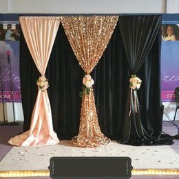 Party Decoration 3M X Black Wedding Backdrop With Squin Swag Drape And Curtain