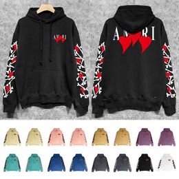 Designer love bone letter-printed multi-color long-sleeved hoodie street loose pure cotton hoodie men and women the same