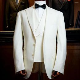 Men's Suits Full Suit Elegant For Men Set Wedding Luxury 2023 3-piece (jacket Vest Pants) Gun Lapel Single-breasted
