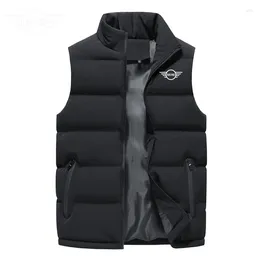 Men's Jackets 2023 Mini S Printed Car Vest Coat Sleeveless Winter Warm Casual Thickened Large