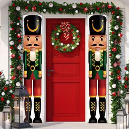 Christmas Decorations Nutcracker Soldier Door Banner Decor Christmas Decorations for Home Xmas Hanging Ornaments Navidad Noel Gifts Year 2024 231027