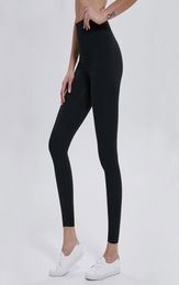 Lycra fabric Solid Colour Women yoga pants High Waist Sports Gym Wear Leggings Elastic Fitness Lady Overall Full Tights Workout Siz5500801