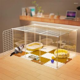 Cat Carriers Home Indoor Heighten Isolation Cages Pet Fence Balcony Kitten House Anti-jailbreak Transparent Cage Supplies Z