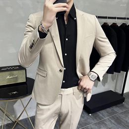 Men's Suits Spring Fall High Quality Suit Casual Business Groom's Wedding Dress British Style Tuxedo For Men Fashion Classic