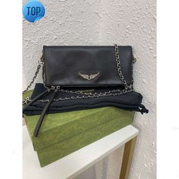 Women Zadig Voltaire Shoulder Bag Tote Designer Men Clutch Genuine Leather Handbags Pochette Rock Swing Your Wings Chain Luxury Denim