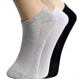 Mens Casual Socks Pure Colors Sports Mesh Short Boat Socks for Men Polyester Breathable Socks Clothing Underwear297C