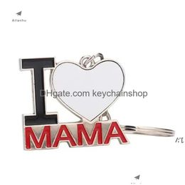 Newsublimaon Blank Heat Transfer Party Favour Keychain Love Mothers Day Bag European And American Pendant Ilovemama Drop Delivery Dhigu