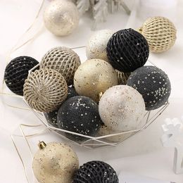 Other Event Party Supplies 12PCS 8CM Christmas Ball Ornament Set Sequin Painted Multicolor Christmas Ball Pedent For Christmas Tree Hanging Decorations 231027