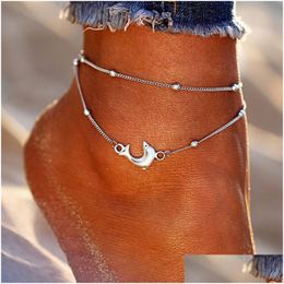 Anklets New Fashion Simple Dolphin Female Jewelry Anklet On Foot Ankle Bracelets For Women Leg Chain Gifts Drop Delivery Dhagq