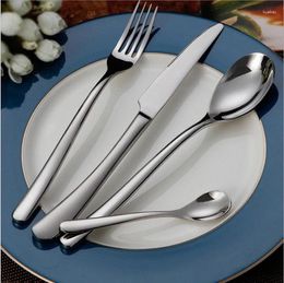 Dinnerware Sets Moonlight Stainless Steel Knife And Fork El Thick Spoon Western Restaurant Steak Tableware Set