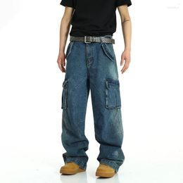 Men's Jeans Men's Men's Baggy Cargo Pants Oversized Hip Hop Denim Trousers Loose Fit Workwear Cowboy Bottoms With Big Pockets High