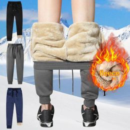 Men's Pants M-6XL Men Winter Fleece Lined Thick Thermal Trousers Athletic Joggers Loose Casual Fitness Warm 2023 Fashion