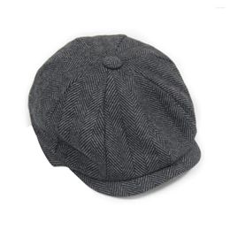 Berets Mens Classic Sboy Gatsby Hat Cotton Warm Ivy Cap Herringbone Beret Flat Cabbie