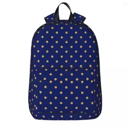 Backpack Gold Dot Polka Dots Cute Backpacks Female Hiking Print High School Bags Quality Rucksack