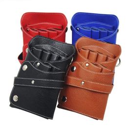 Hair Salon Hair Scissor Bag Clips Comb Case Hairdressing Barber Hair Scissor Holster Pouch Holder Tool Salon Waist Pack Belt PU Leather Bag 231027