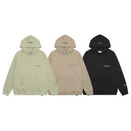 Correct FOG Double Thread Flocked Small Letter Reflective Hoodie Loose High Street Hoodie