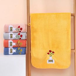 Towel Drop Bath And Face 2pcs/set Embroidered Flower Set Microfiber Bathroom For Adult