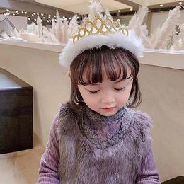 Hair Accessories Cute For Party Girls Plush Crown Kids Band Hoop Birthday Headwear Headband