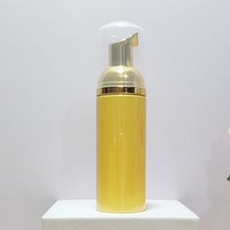 60ml yellow Colour plastic foaming face wash hand soap bottle lash foam cleanser pump dispenser bottles