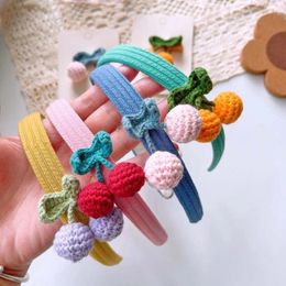 Hair Accessories Hairband Headwear Sweet Children Hoop Cherry Headband Kids Winter Headdress Woolen