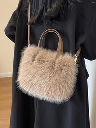 Evening Bags Autumn/winter Niche Design Plush Velvet Bag For Women 2023 Crossbody Portable Bucket
