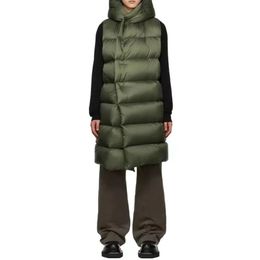 Women's Down Parkas Simple casual mid-length sleeveless Women's down jacket winter fluffy warm 90 white goose down filled hooded Women's jacket 231027