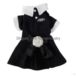 Designer Dogs Clothes Og Apparel Elegant Cat Dress Cute Pet Skirt With Bow-Knot Breathable For Small Spring Summer Easger Party Costum Dhmoc