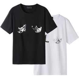 Newest Designer Mens T Shirts Men Women Letter Logo Tees Black White Casual Loose Slim Fashion Street Clothing Design Tshirts Good227D