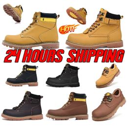 Tasarımcı Catfootwear Boots veya Erkekler İkinci Vardiya Çelik Toe İş Boot Martin Siyah Sarı Botlar Yağmur Sıcak Kadınlar Erkek Eğitmenler Spor Sneakers BOOTIES Koyun Dinleri Ayakkabı