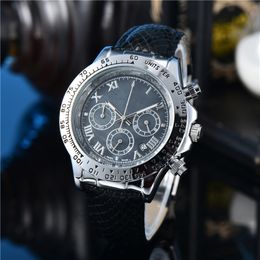 New Mens Casual Watch Womens Watches Quartz All Functional Work Leather Fashion Brand Watches