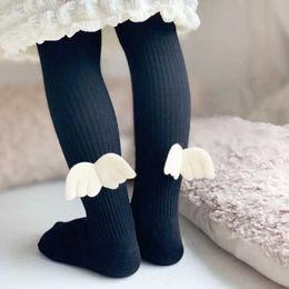 Socks & Hosiery New Fashion Angel Wings Kids Stockings For Girls Autumn Spring Soft Cotton Baby Tights Knitted Toddler Children Pantyhose