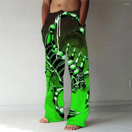Men's Pants Scorpion Straight Trousers 3D Print Elastic Drawstring Design Front Pocket Beach Animal Graphic Prints Comfort YK2